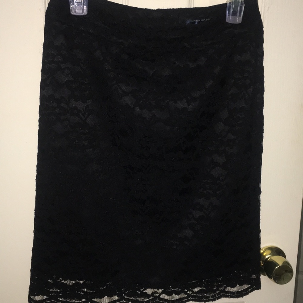 Banana Republic Lined Black Lace Skirt